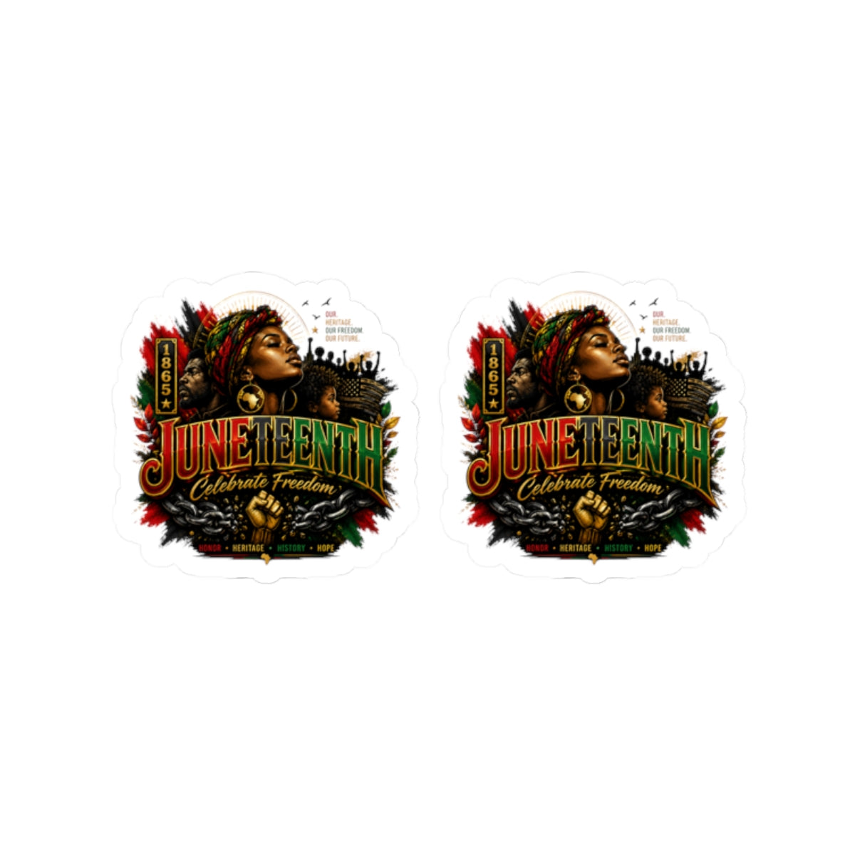 Juneteenth Celebration Kiss-Cut Sticker | Black Heritage Laptop Water Bottle Decal