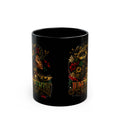 Juneteenth Celebration Mug | Black Heritage Coffee Cup with Afro Floral Portrait (11oz/15oz) | Juneteenth 1865 Heritage Mug | Premium Black Ceramic Coffee Mug