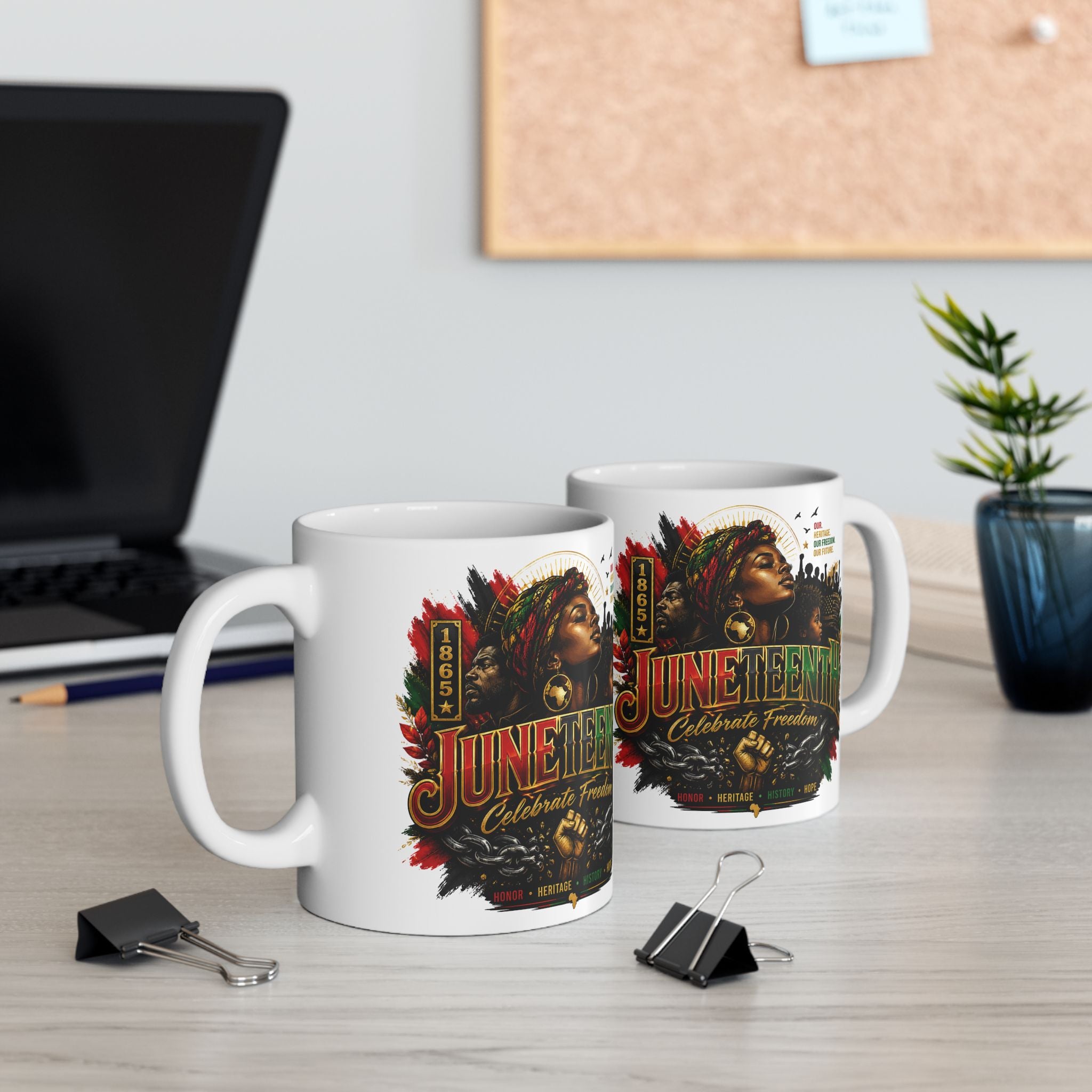 Juneteenth Ceramic Mug, (11oz, 15oz) | Juneteenth 1865 Heritage Mug | Premium White CeramicCoffee Mug