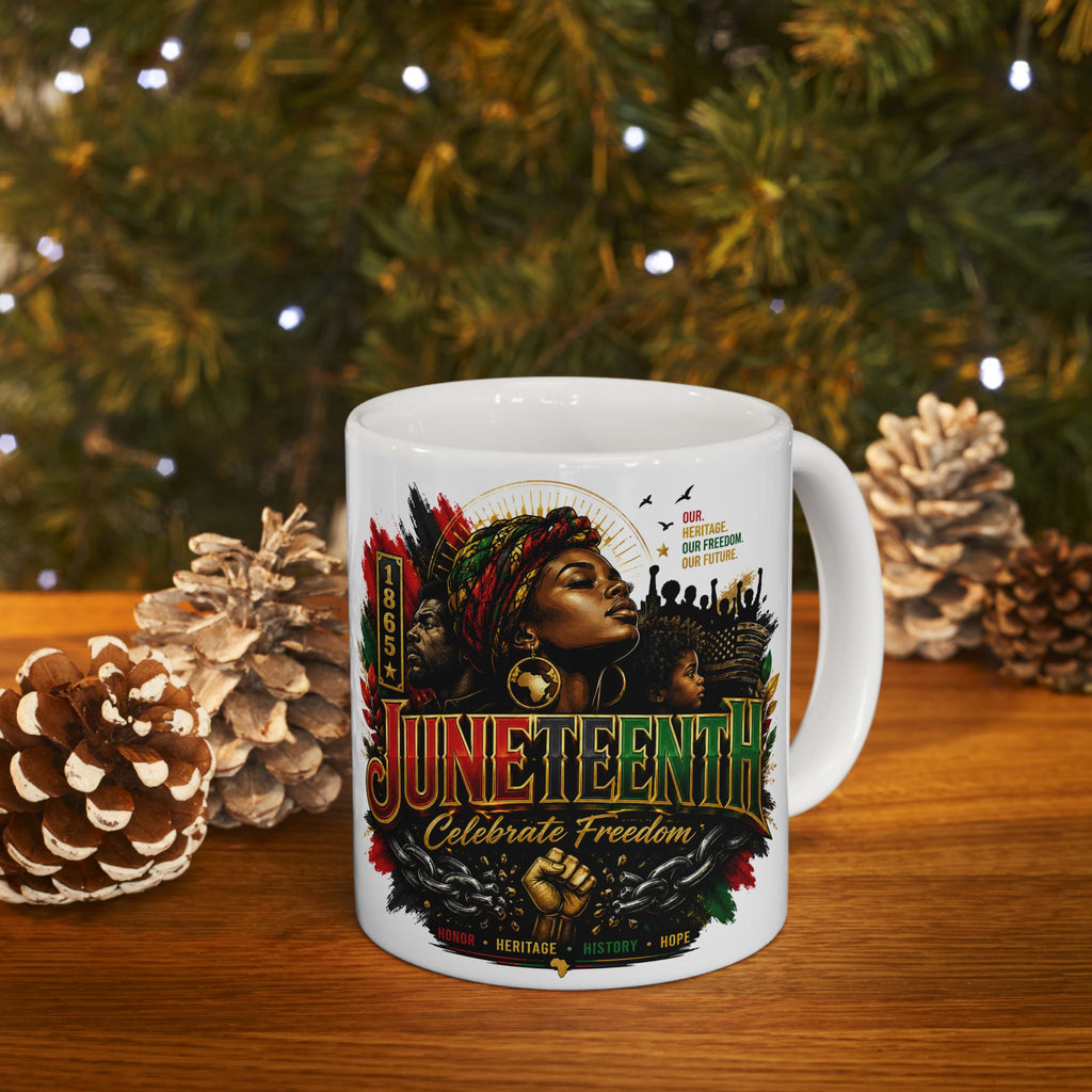 Juneteenth Ceramic Mug, (11oz, 15oz) | Juneteenth 1865 Heritage Mug | Premium White CeramicCoffee Mug