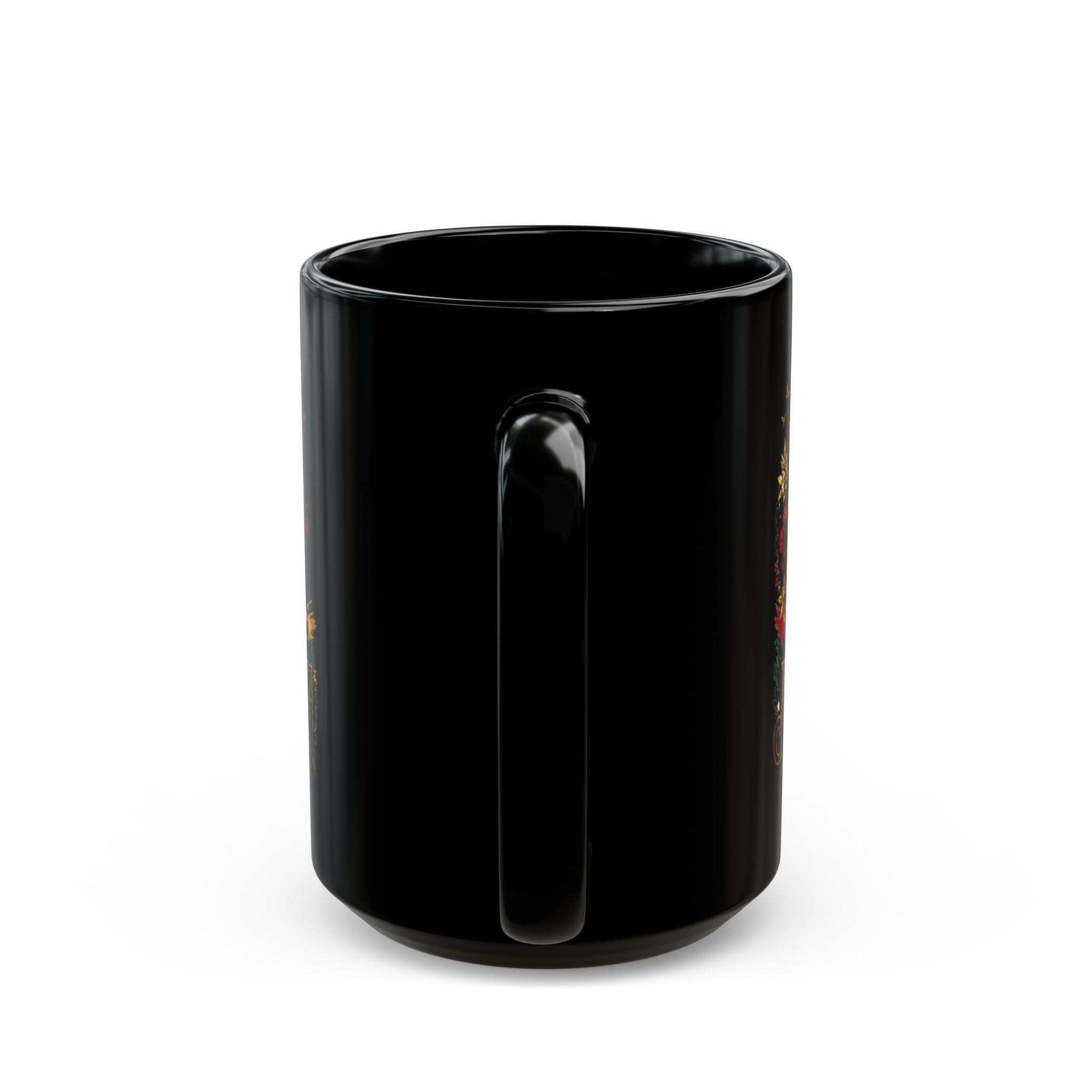 Juneteenth Celebration Mug | Black Heritage Coffee Cup with Afro Floral Portrait (11oz/15oz) | Juneteenth 1865 Heritage Mug | Premium Black Ceramic Coffee Mug