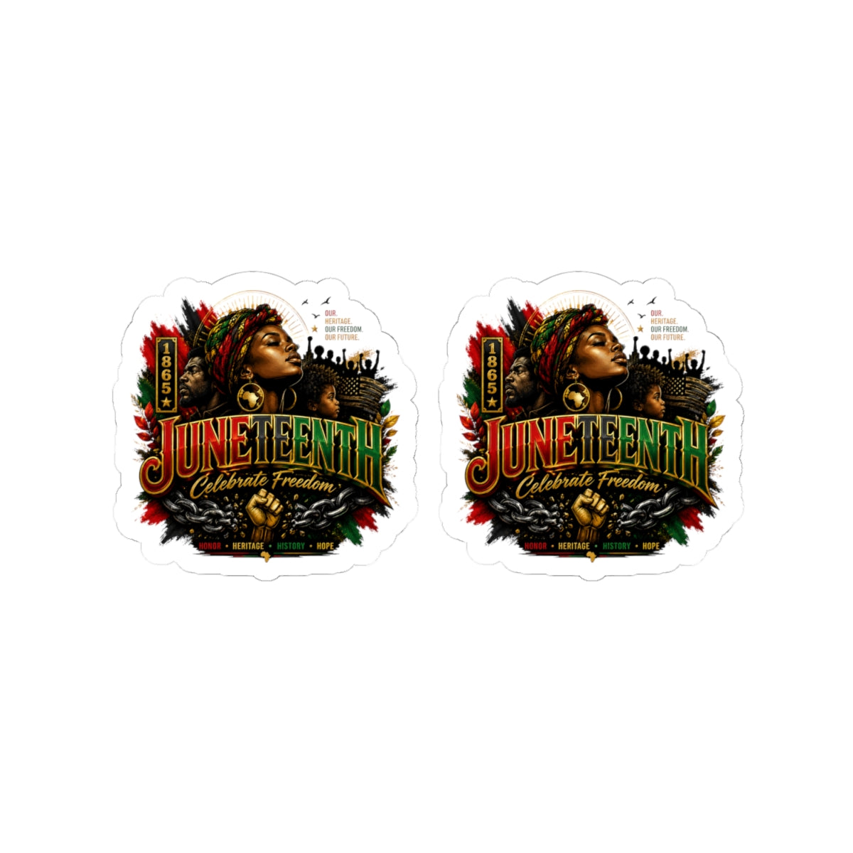 Juneteenth Celebration Kiss-Cut Sticker | Black Heritage Laptop Water Bottle Decal