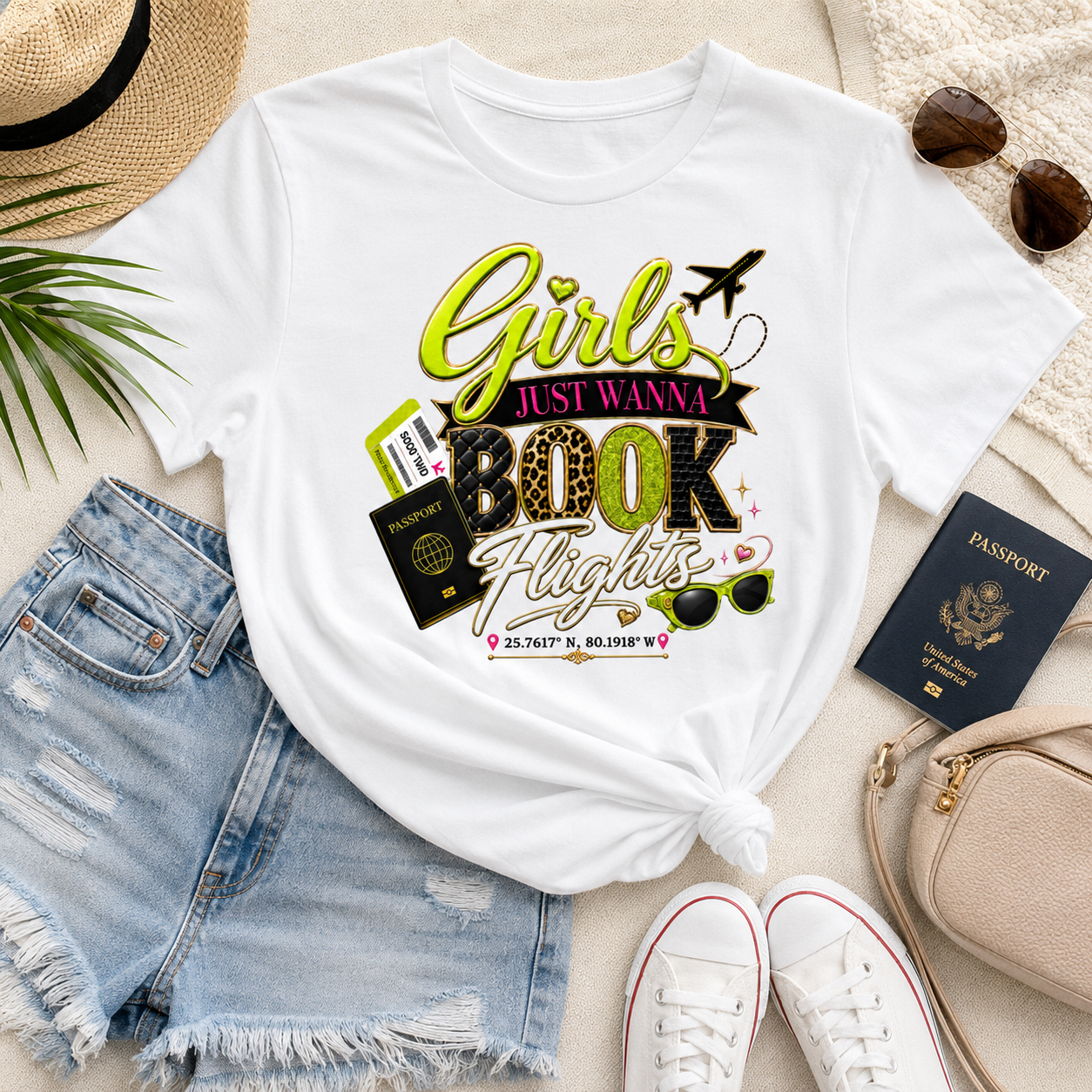 Girls Just Wanna Book Flights Women’s T-Shirt | Bella + Canvas
