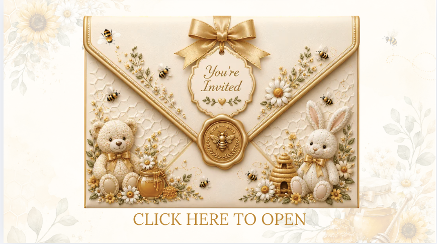 Interactive Honey Bee Baby Shower Invitation Website | Canva Editable Template