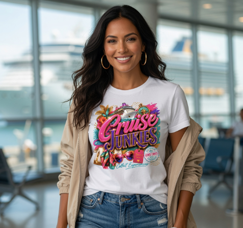 Cruise Junkies Vacation Tee | Women’s Vacation T-Shirt | Bella + Canvas Unisex Jersey Short-Sleeve T-Shirt