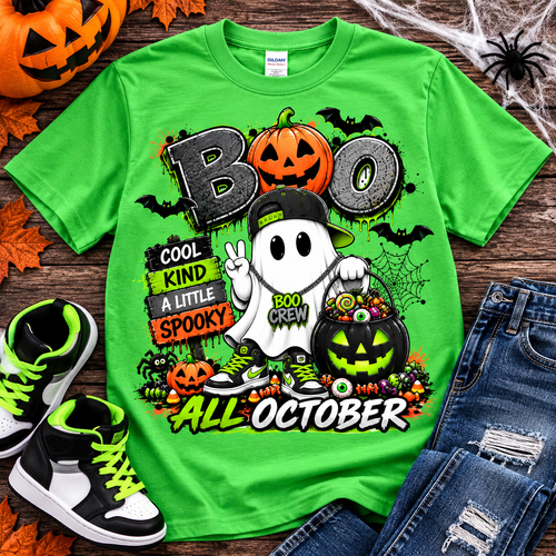 Boo Crew All October Boys Halloween T-Shirt