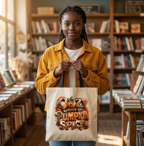 Cozy Running on Pumpkin Spice Fall Tote Bag