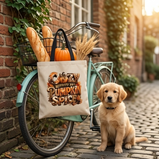 Cozy Running on Pumpkin Spice Tote Bag