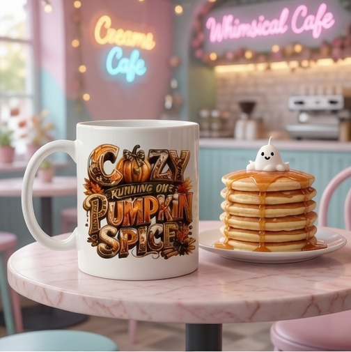 Cozy Running on Pumpkin Spice Fall Coffee Mug | 11oz White Mug