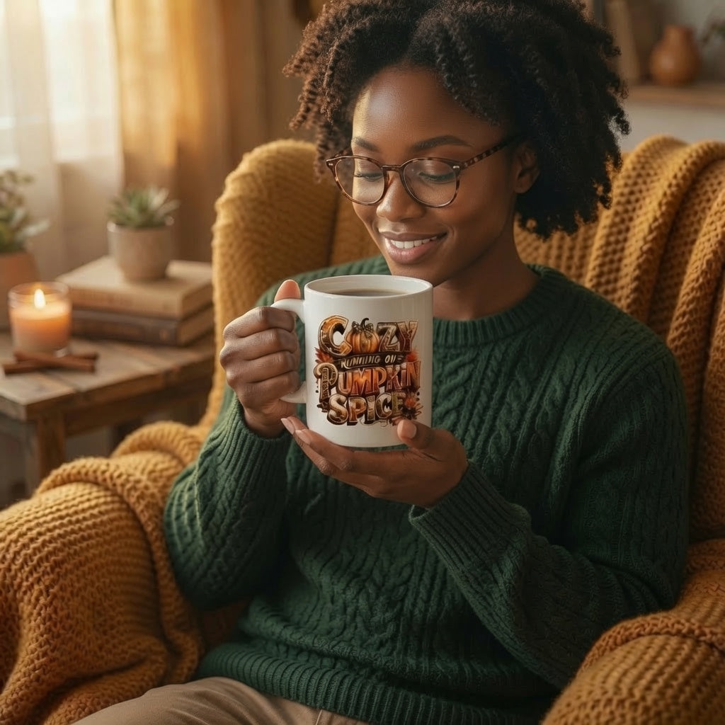 Cozy Running on Pumpkin Spice Fall Coffee Mug | 11oz White Mug
