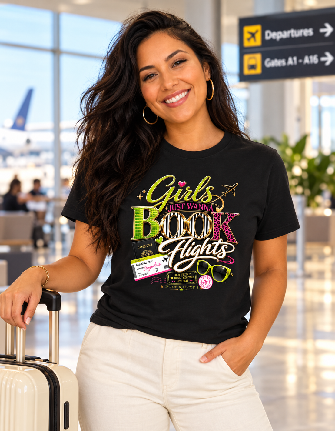 Vacation tee Vintage Black, on POP model